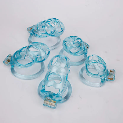 Blue 3D Printed Cobra Chastity Cage