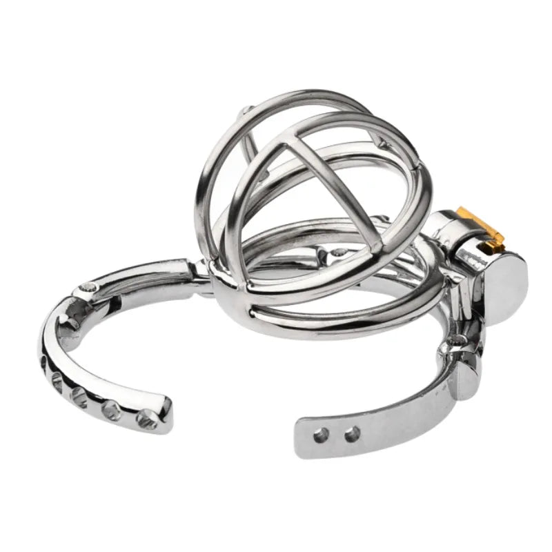 Adjustable Clasp Chastity Cage Metal Male Cock Cage Penis Ring BDSM Penis Bondage Erotic Adult Sex Toys for Men Breathable Lock