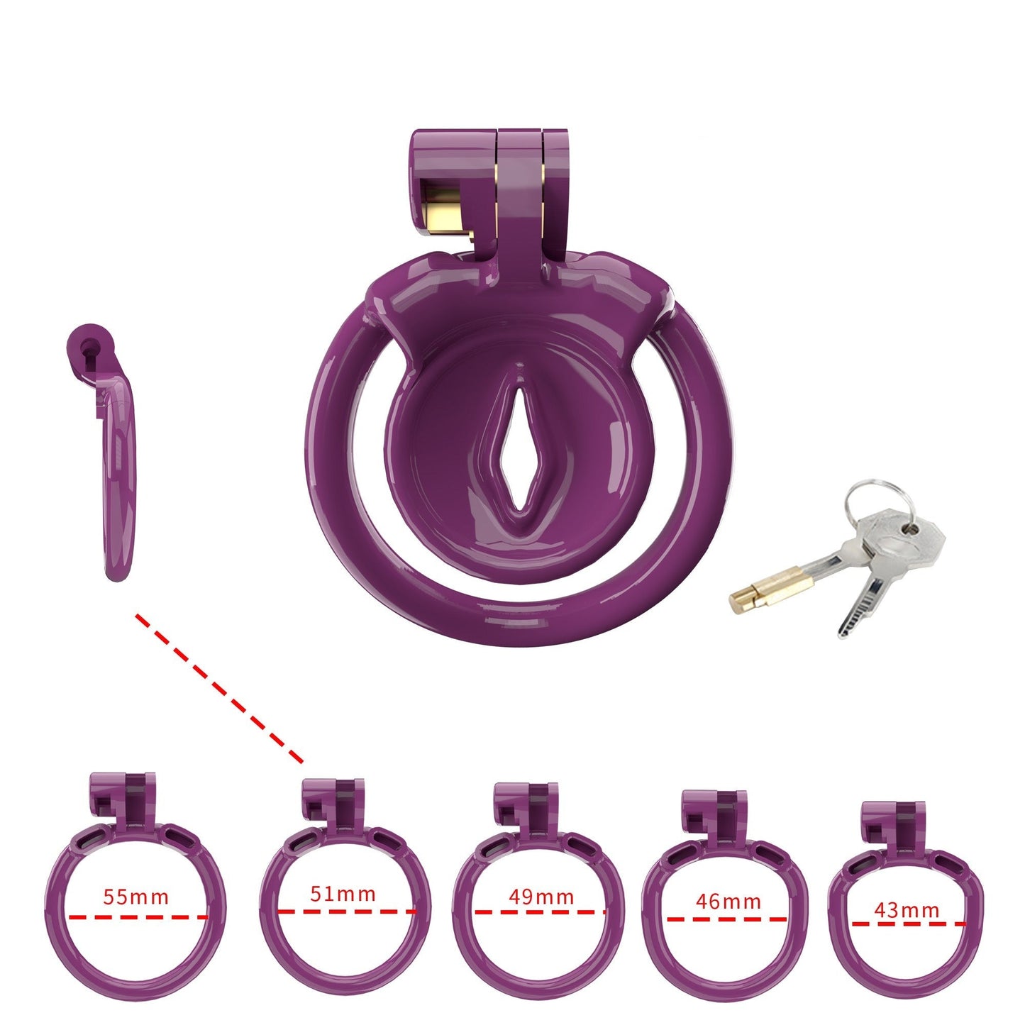 Ultra Small Negative Chastity Cage with 5 Size Rings
