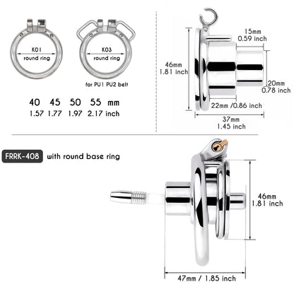 Inverted Negative Chastity Device with Silicone Catheter