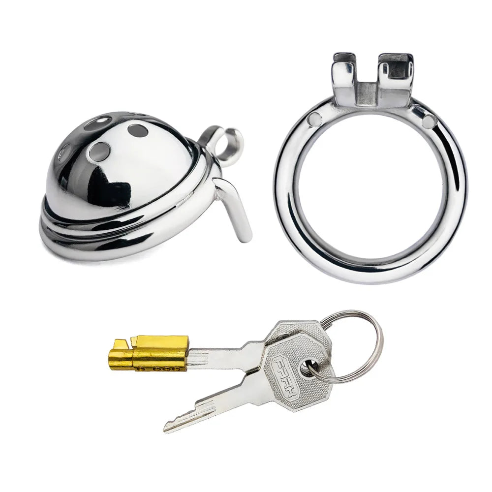Small Compact Chastity Cage with Detachable Metal Catheter
