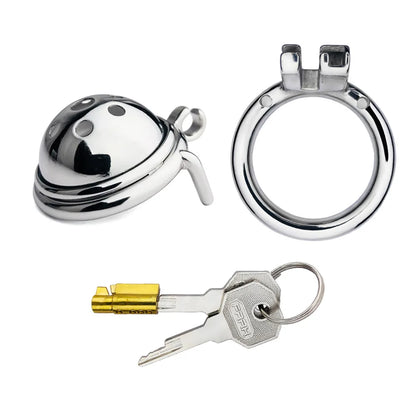 Small Compact Chastity Cage with Detachable Metal Catheter
