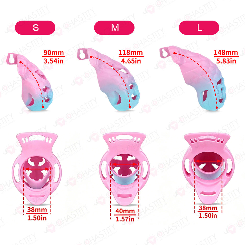 Seductive Snake Empress Strap On Chastity Cage