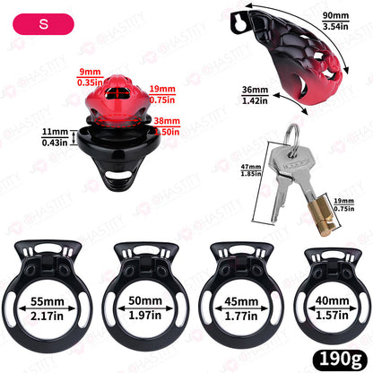 Seductive Snake Empress Strap On Chastity Cage