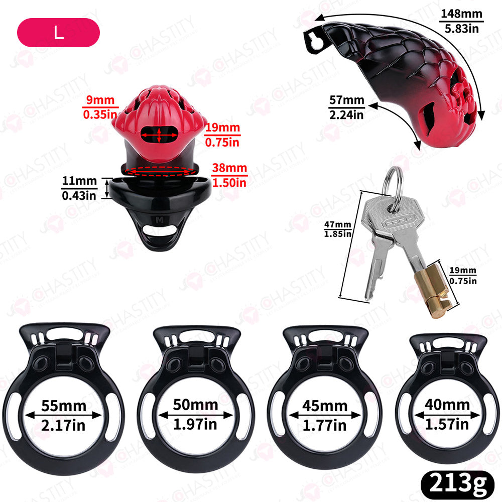 Seductive Snake Empress Strap On Chastity Cage