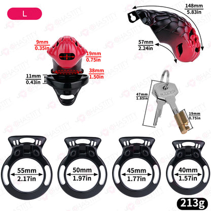 Seductive Snake Empress Strap On Chastity Cage