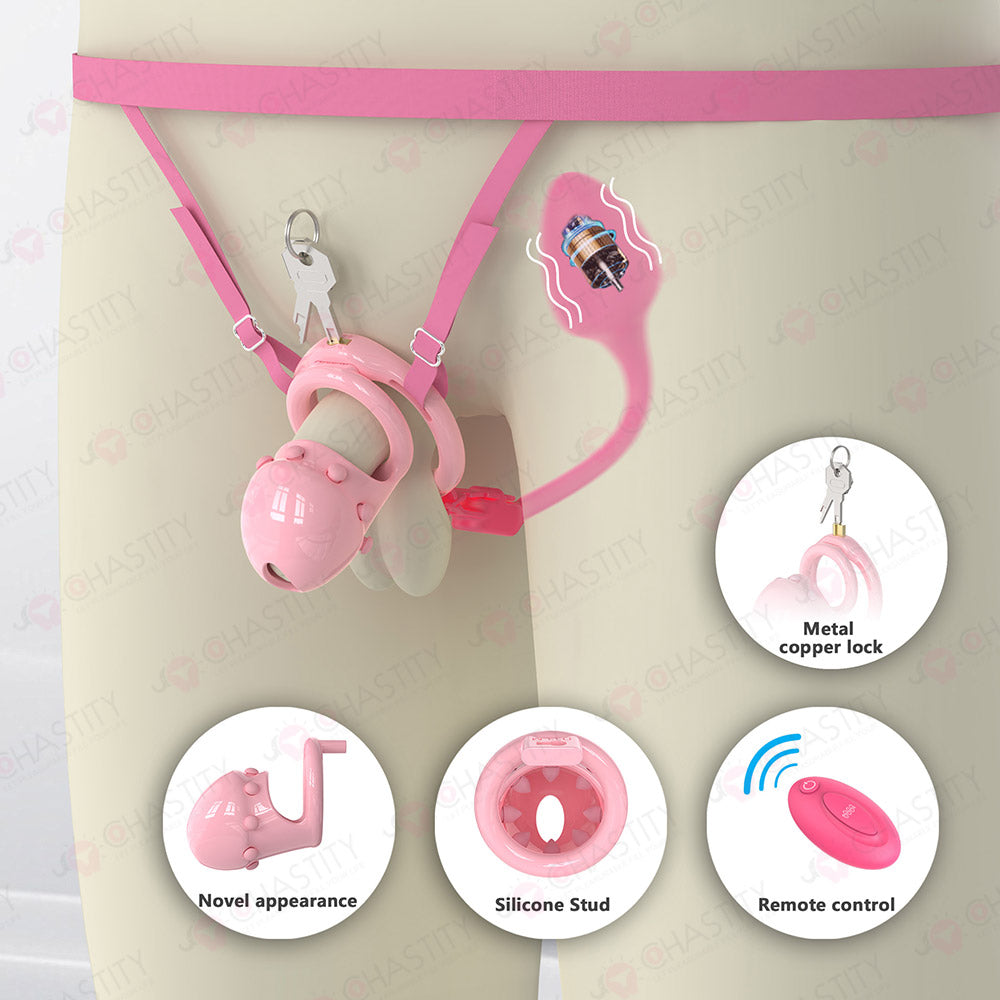 Semi-Open Boynapped Chastity Cage With Soft Nails