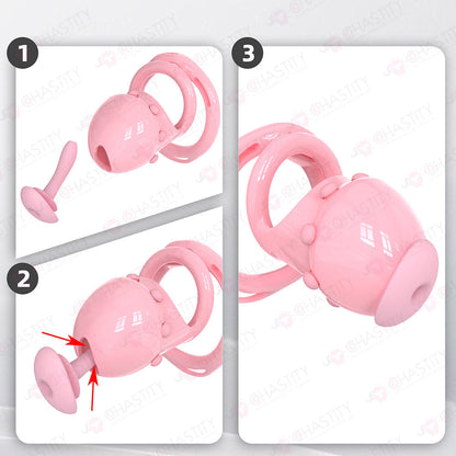 Semi-Open Boynapped Chastity Cage With Soft Nails