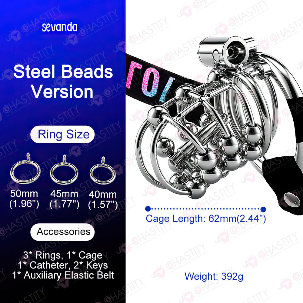 Sevanda Anti Pullout Chastity Cage (3 Rings)