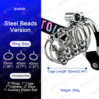 Sevanda Anti Pullout Chastity Cage (3 Rings)