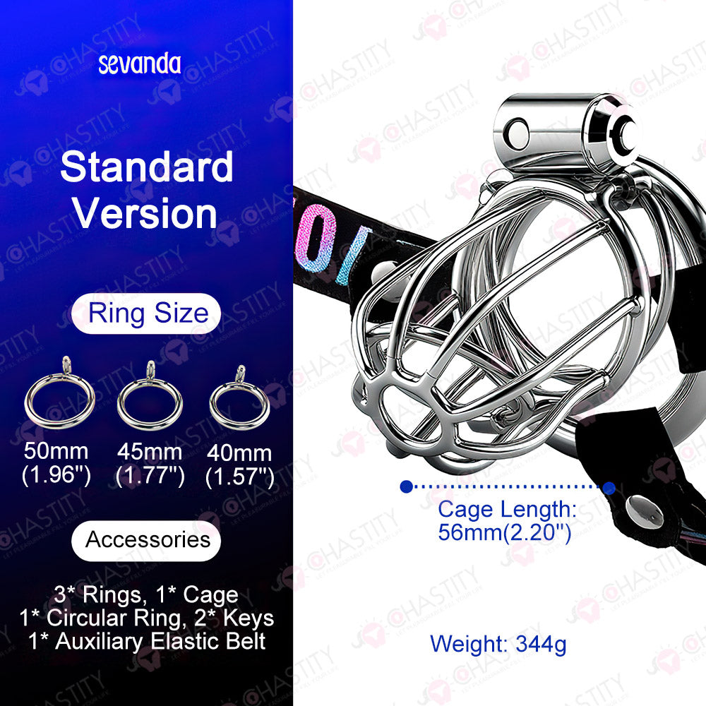 Sevanda Anti Pullout Chastity Cage (3 Rings)