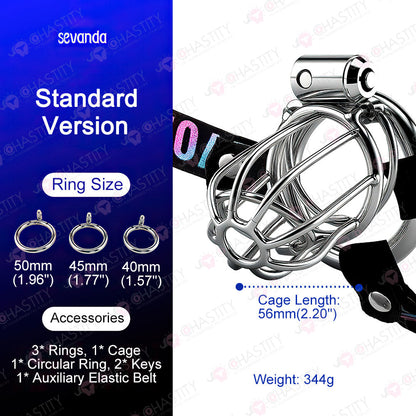 Sevanda Anti Pullout Chastity Cage (3 Rings)