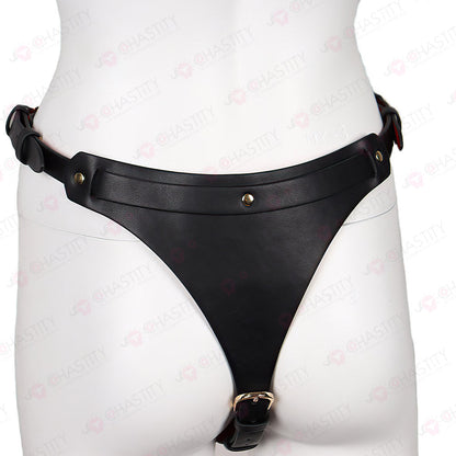 Sexy Leather BDSM Female Chastity Set