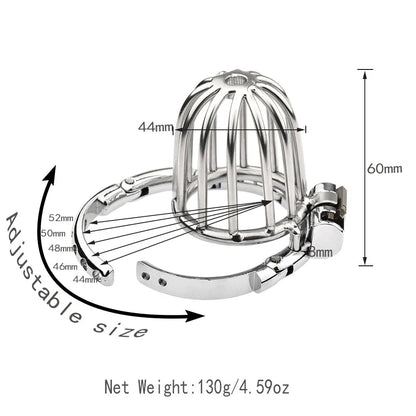 Adjustable Clasp Chastity Cage Metal Male Cock Cage Penis Ring BDSM Penis Bondage Erotic Adult Sex Toys for Men Breathable Lock