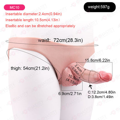 Silicone Realistic Hollow Penis Sleeve Pants