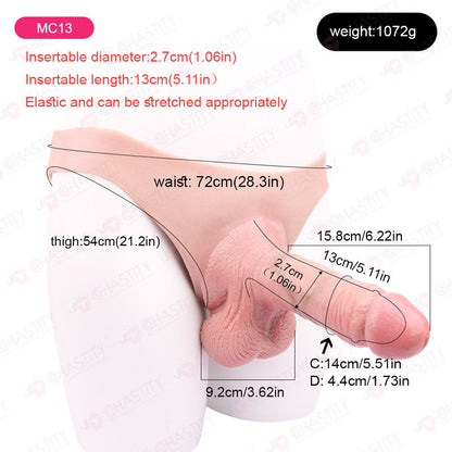 Silicone Realistic Hollow Penis Sleeve Pants