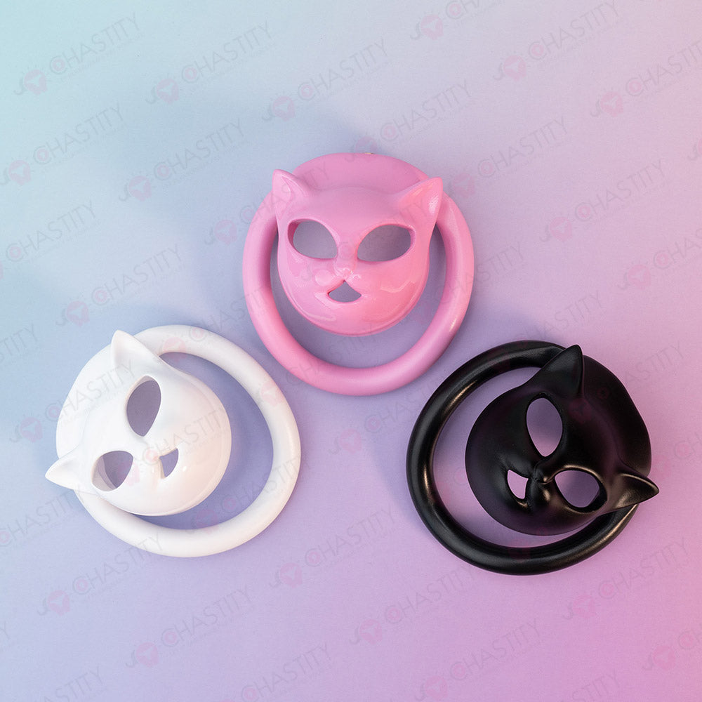 Sissy Catwoman Mask Kinky Party Chastity Cage