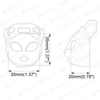 Sissy Catwoman Mask Kinky Party Chastity Cage