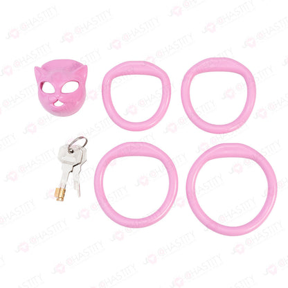 Sissy Catwoman Mask Kinky Party Chastity Cage