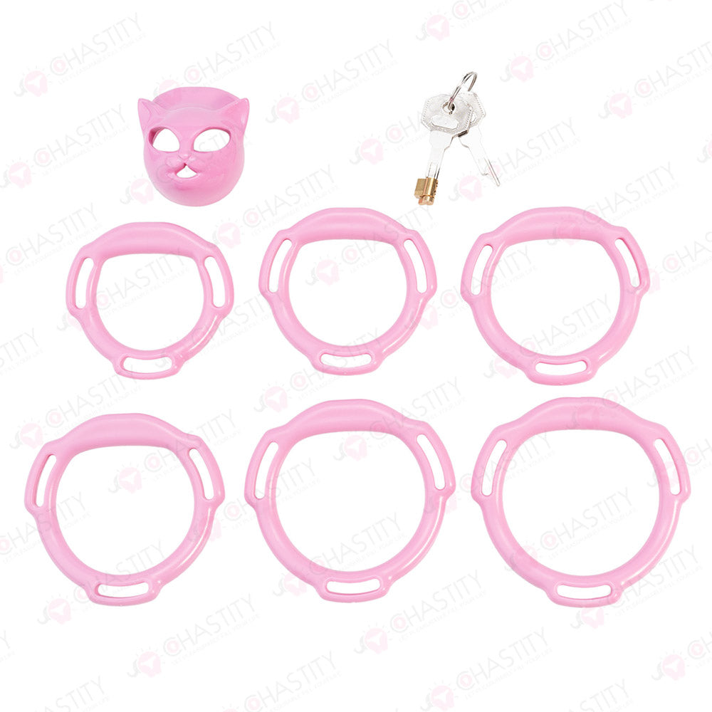 Sissy Catwoman Mask Kinky Party Chastity Cage