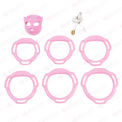 Sissy Catwoman Mask Kinky Party Chastity Cage