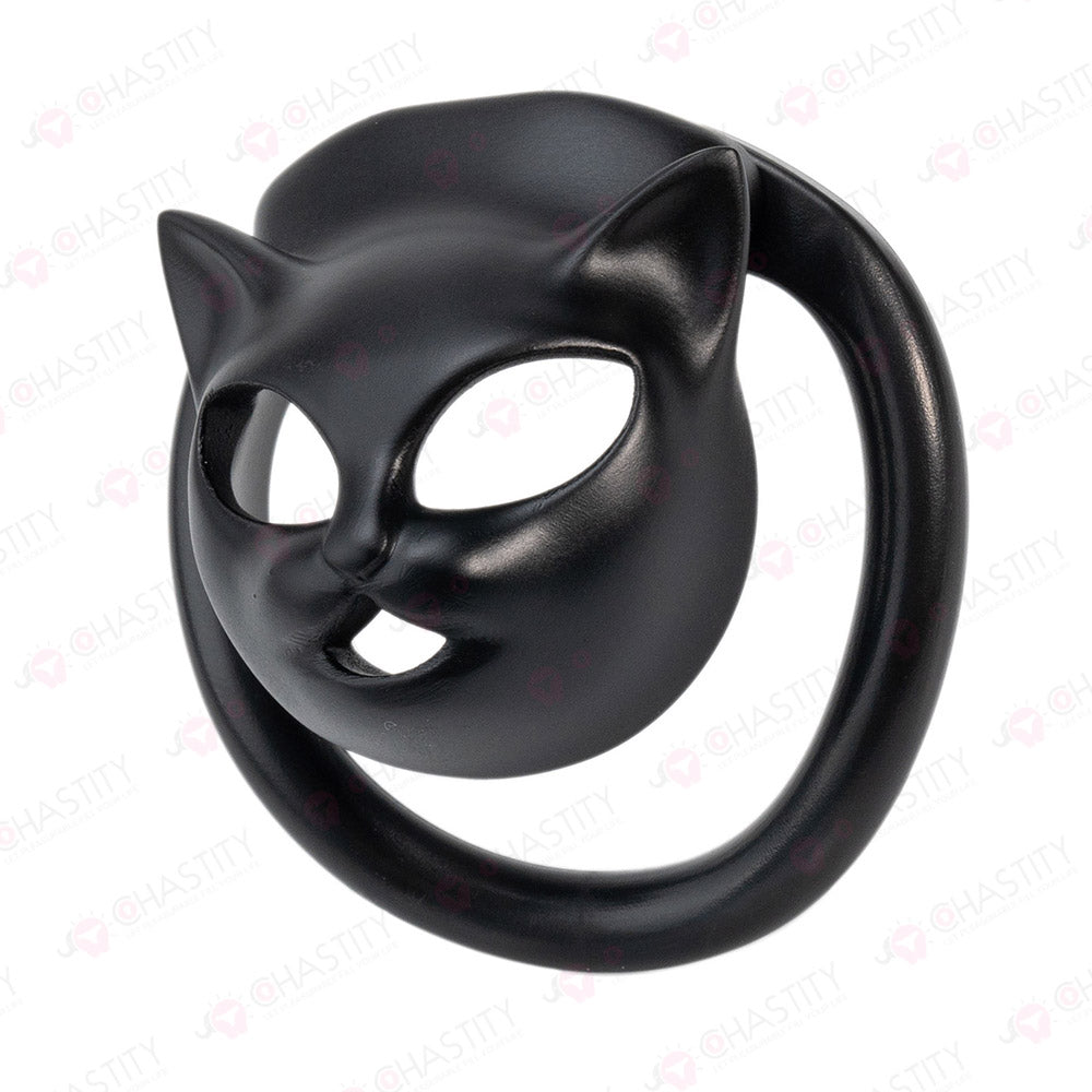 Sissy Catwoman Mask Kinky Party Chastity Cage