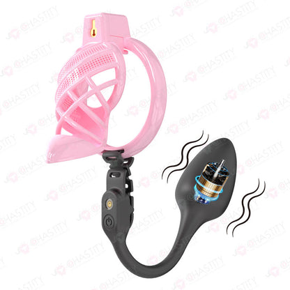 Sissy High Heels Chastity Cage With Remote Controlled Vbrating Butt Plug