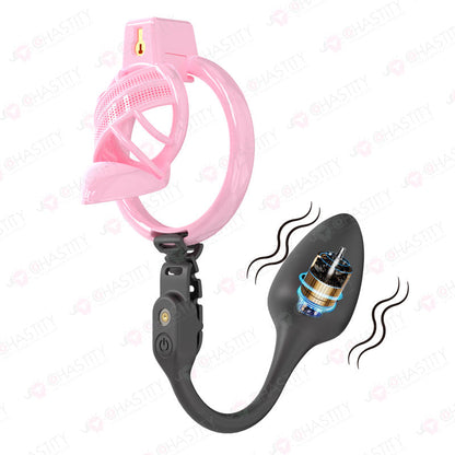 Sissy High Heels Chastity Cage With Remote Controlled Vbrating Butt Plug