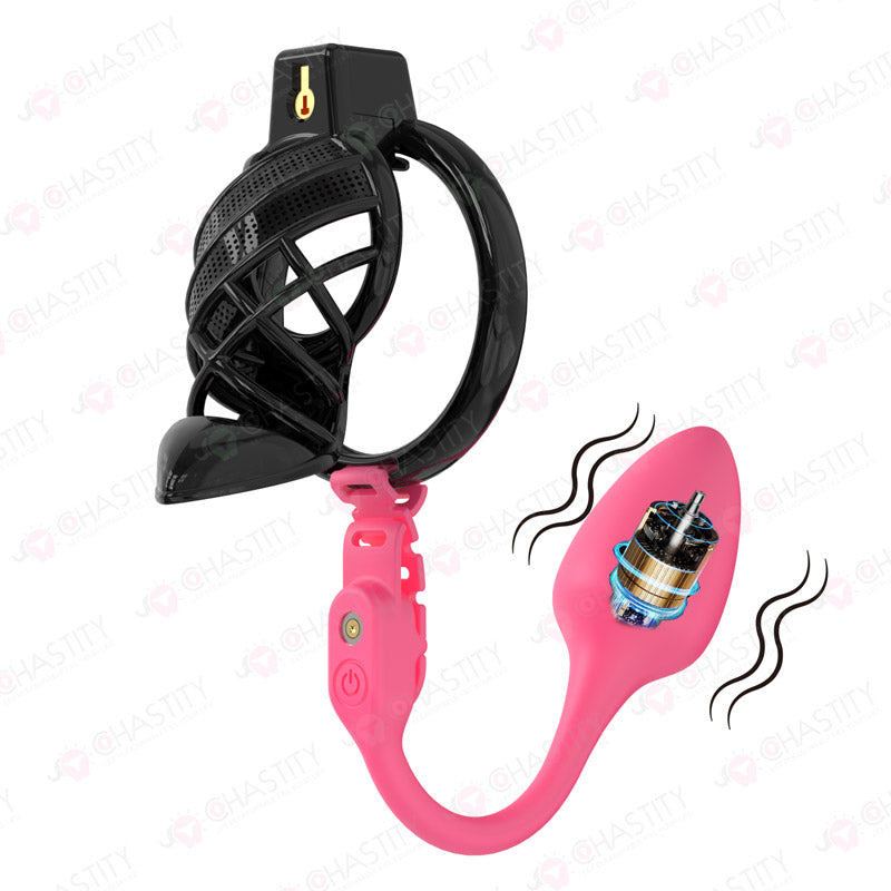 Sissy High Heels Chastity Cage With Remote Controlled Vbrating Butt Plug