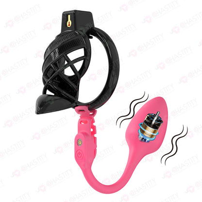 Sissy High Heels Chastity Cage With Remote Controlled Vbrating Butt Plug