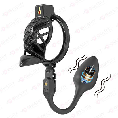 Sissy High Heels Chastity Cage With Remote Controlled Vbrating Butt Plug