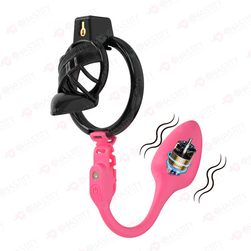 Sissy High Heels Chastity Cage With Remote Controlled Vbrating Butt Plug
