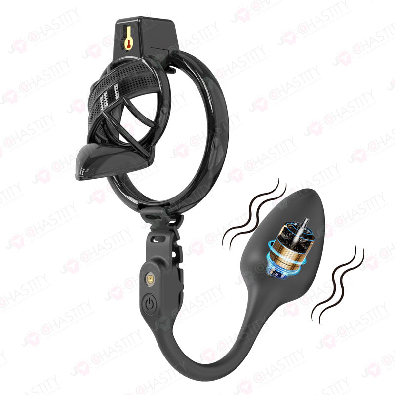 Sissy High Heels Chastity Cage With Remote Controlled Vbrating Butt Plug