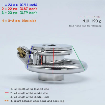 Small Inverted Chastity Cage with Removable Metal Catheter
