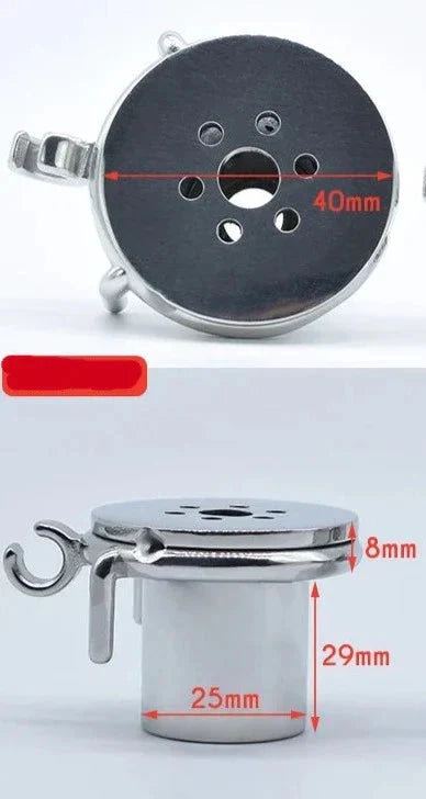 Small Inverted Chastity Cage with Removable Metal Catheter