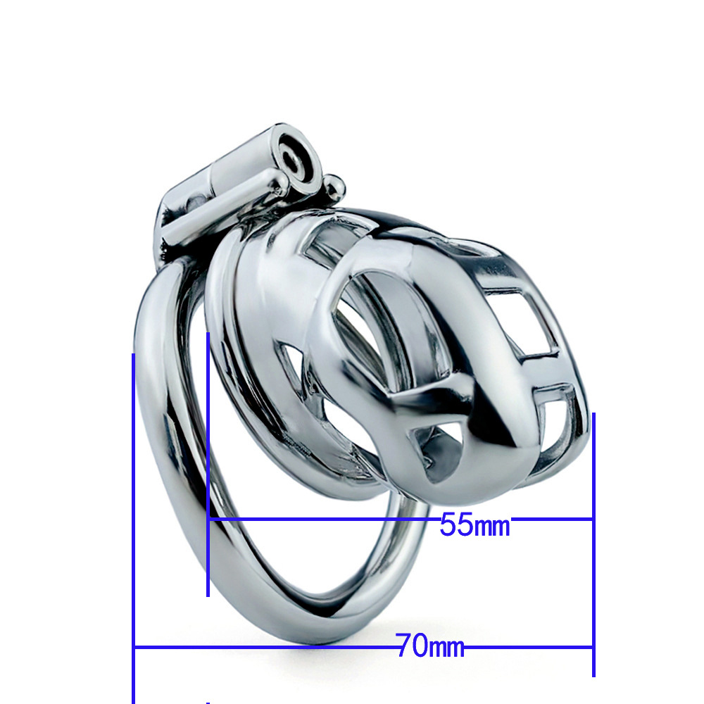 Metal Mamba Cobra Chastity Cage with Spiked Ring
