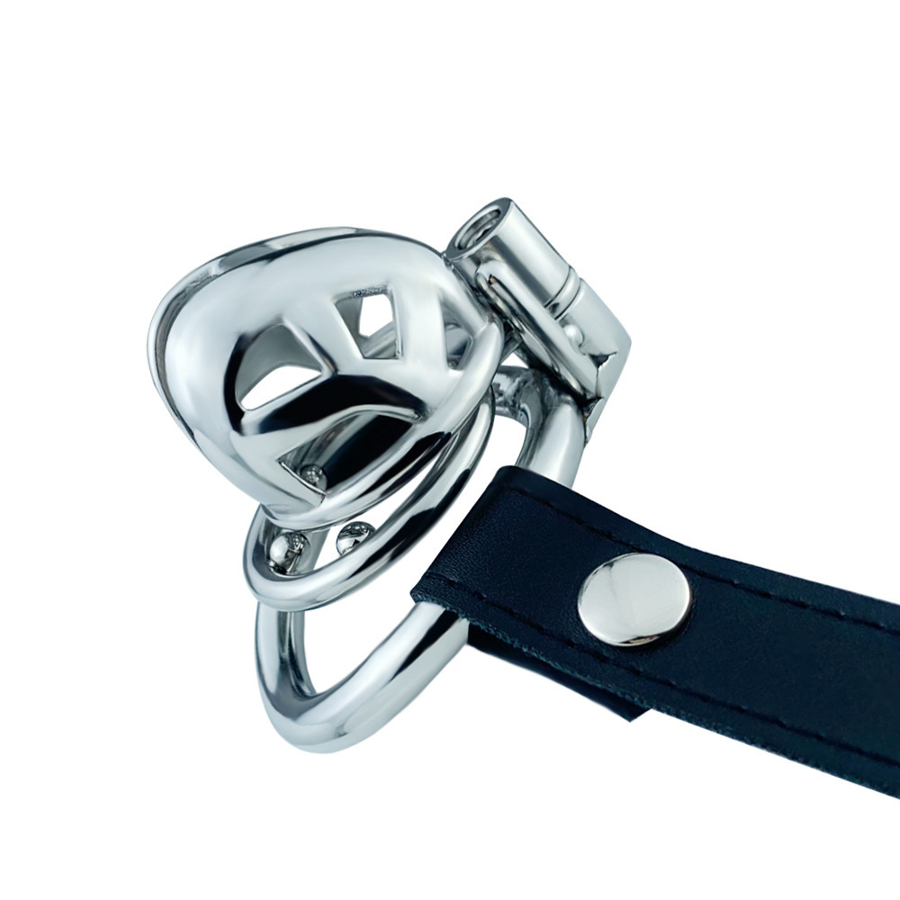 Metal Mamba Cobra Chastity Cage with Spiked Ring