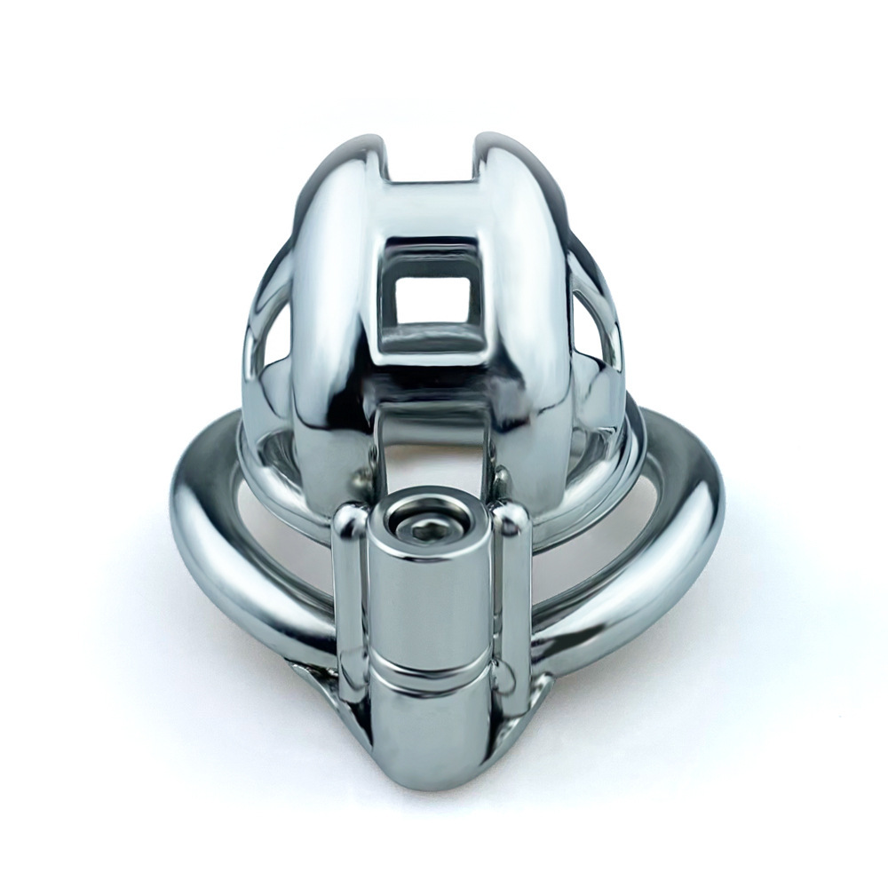 Metal Mamba Cobra Chastity Cage with Spiked Ring