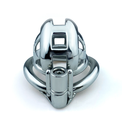 Metal Mamba Cobra Chastity Cage with Spiked Ring
