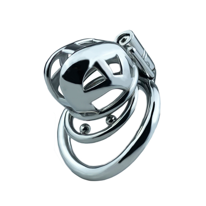 Metal Mamba Cobra Chastity Cage with Spiked Ring