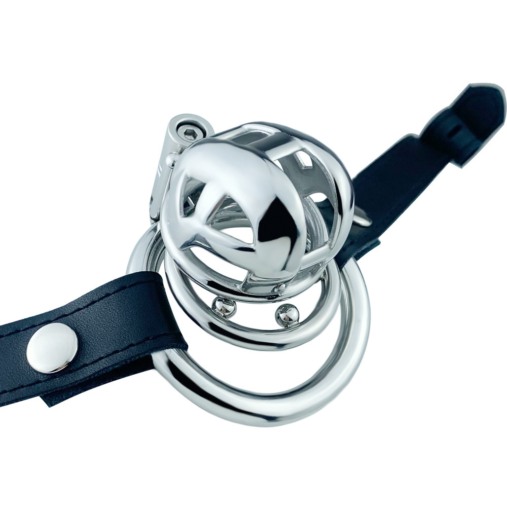 Metal Mamba Cobra Chastity Cage with Spiked Ring