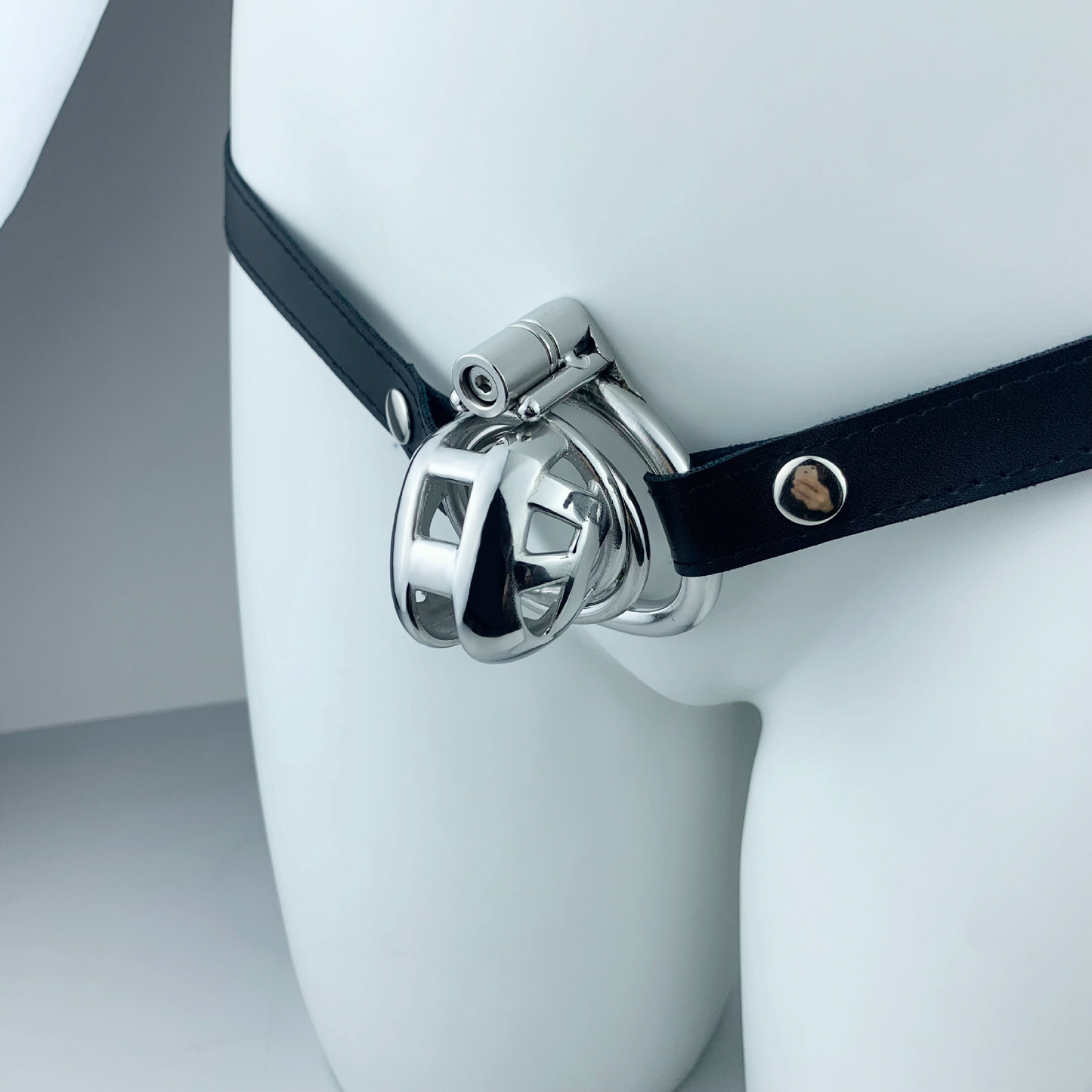 Metal Mamba Cobra Chastity Cage with Spiked Ring