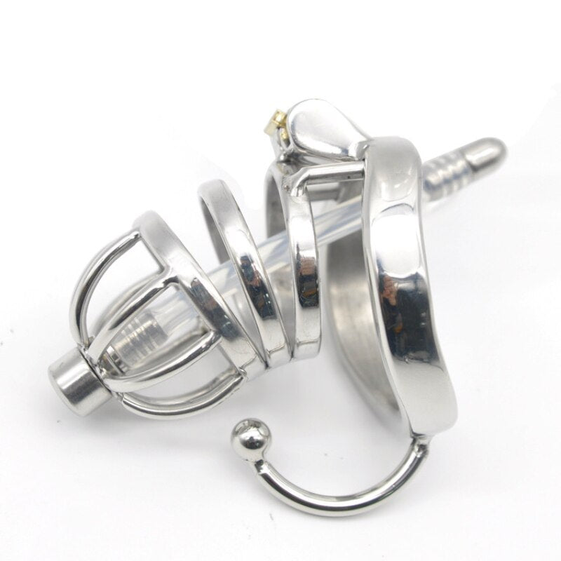Male Chastity Cock Cage with Hook Ring