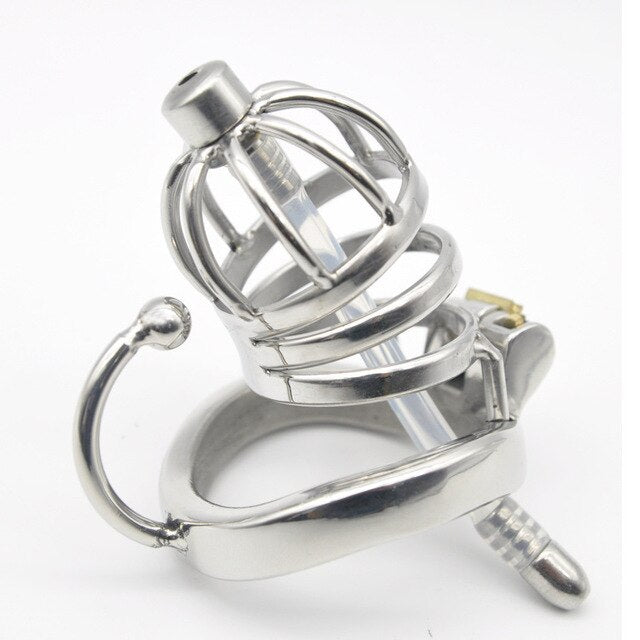 Male Chastity Cock Cage with Hook Ring