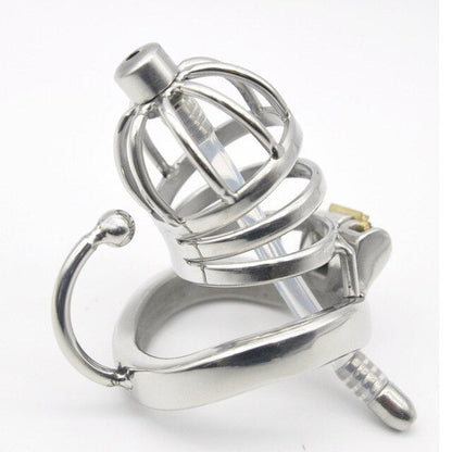 Male Chastity Cock Cage with Hook Ring