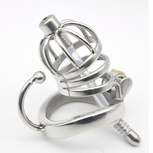 Male Chastity Cock Cage with Hook Ring