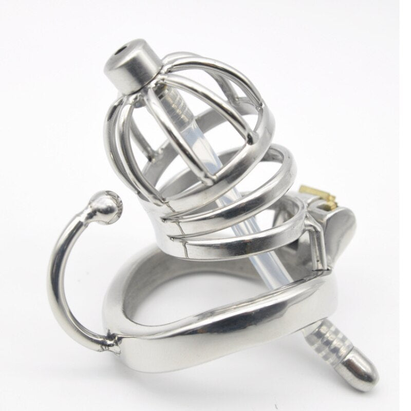 Male Chastity Cock Cage with Hook Ring