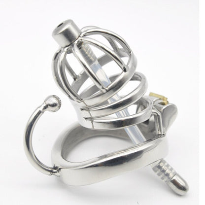 Male Chastity Cock Cage with Hook Ring