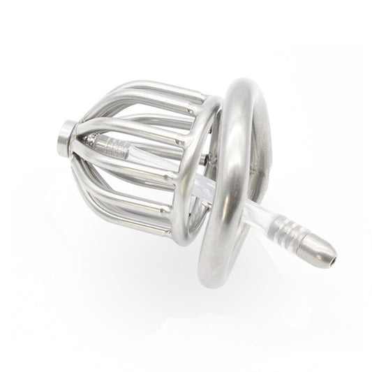 Small Metal Chastity Cock Cage with Catheter