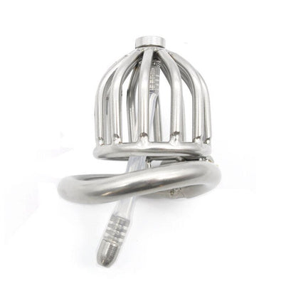 Small Metal Chastity Cock Cage with Catheter